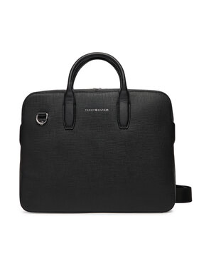 Tommy Hilfiger Tommy Hilfiger Чанта за лаптоп Th Business Leather Computer Bag AM0AM13642 Черен