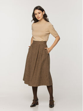 Willsoor Willsoor Spódnica midi 67897 Brązowy A-Line Fit