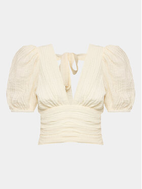 Gina Tricot Gina Tricot Блуза Puff sleeve top 19943 Екрю Regular Fit
