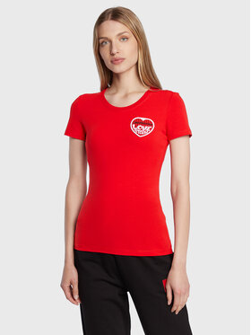 LOVE MOSCHINO LOVE MOSCHINO T-Shirt W4H1980E 1951 Czerwony Slim Fit
