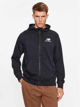 New Balance New Balance Majica dugih rukava Essentials Stacked Logo French Terry Jacket MJ31536 Crna Regular Fit