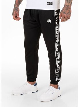 PITBULL PITBULL Spodnie dresowe Oldschool Tape Logo Czarny Regular Fit