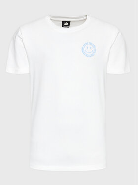 Kaotiko Kaotiko T-Shirt Smile AL036-01-G002 Weiß Relaxed Fit