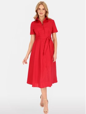 Perso Perso Sukienka letnia RBE255729F Czerwony Regular Fit