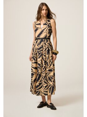 Oltre Oltre Sukienka codzienna 7362R004887N0R2 Kremowy A-Line Fit