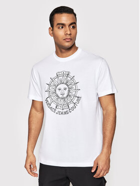 Versace Jeans Couture Versace Jeans Couture T-Shirt Sun Outline 72GAHT11 Weiß Regular Fit