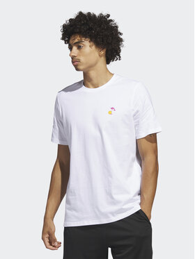 adidas adidas Marškinėliai Lil Stripe Spring Break Graphic Short Sleeve Basketball T-Shirt IC1868 Balta Regular Fit