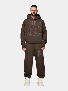 MADE BY SOCIETY MADE BY SOCIETY Kurtka anorak EARTH Hoodie - H17535 Brązowy Basic Fit