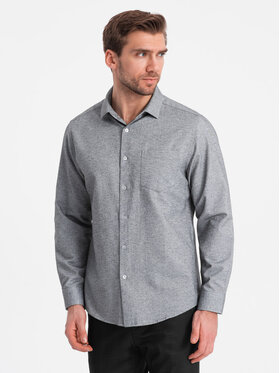 Ombre Ombre Koszula OM-SHCS-0148 Szary Regular Fit
