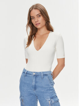 Guess Guess Боді Chia V3BP23 KC450 Écru Slim Fit