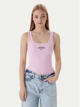 Guess Jeans Guess Jeans Top W6RP20 KA0H1 Růžová Slim Fit