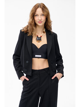 blue shadow blue shadow Marynarka Fabia Czarny Regular Fit