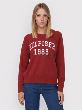 Tommy Hilfiger Tommy Hilfiger Sweter Heritage Varsity WW0WW36700 Bordowy Relaxed Fit