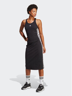 adidas adidas Sukienka codzienna Adicolor Classics 3-Stripes Long Tank Dress IC5503 Czarny Slim Fit