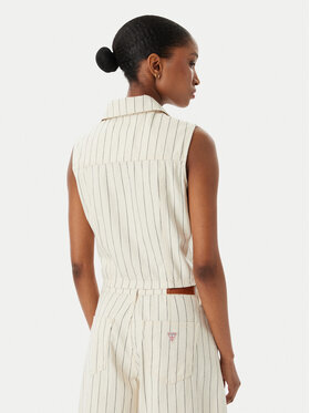 Guess Jeans Guess Jeans Telovnik W6GHZ9 D7961 Écru Slim Fit