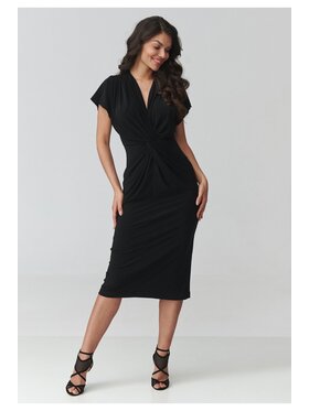 Makadamia Makadamia Sukienka codzienna M938 Czarny Loose Fit