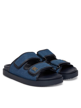 Tommy Hilfiger Tommy Hilfiger Natikači Double Strap Denim Sandal FW0FW09123 Modra