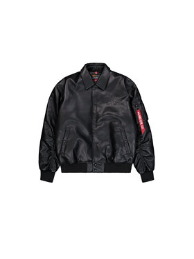 Alpha Industries Alpha Industries Kurtka przejściowa PU College Bomber Jacket Czarny Loose Fit