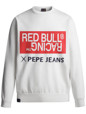 Pepe Jeans Pepe Jeans Sweter ed Bull Racing Intarsia Logo 2024 Biały Regular Fit