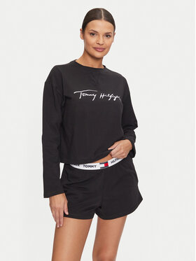 Tommy Hilfiger Tommy Hilfiger Pižama UW0UW05630 Juoda Regular Fit