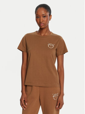 PINKO PINKO T-Shirt Nambrone 103320 A2RN Καφέ Regular Fit
