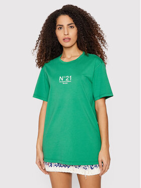 N°21 N°21 T-shirt 22E N2M0 F051 6322 Vert Relaxed Fit