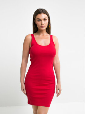 BIG STAR BIG STAR Sukienka dzianinowa majasa_603 Czerwony Slim Fit