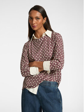 Elena Mirò Elena Mirò T-shirt G312Z100502N002 Bordeaux Boxy Fit
