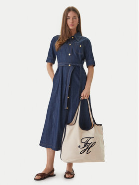 Tommy Hilfiger Tommy Hilfiger Geantă Th Summer Tote Canvas AW0AW18398 Alb