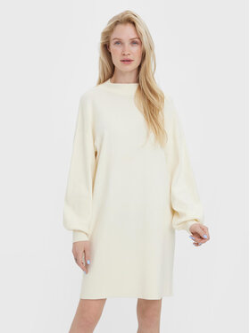 Vero Moda Vero Moda Úpletové šaty Nancy 10249116 Écru Relaxed Fit