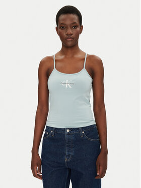 Calvin Klein Jeans Calvin Klein Jeans Top Monologo J20J223105 Modrá Slim Fit