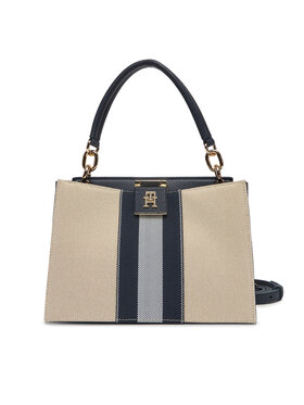 Tommy Hilfiger Tommy Hilfiger Handtasche Th Her Mini Tote Canvas Stripe AW0AW17435 Dunkelblau