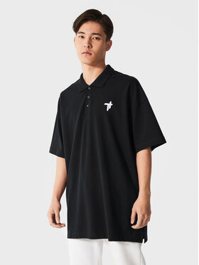 Togoshi Togoshi Тениска с яка и копчета TG22-TSM131 Черен Relaxed Fit