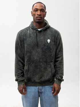 Marvel Marvel Bluza Punisher Acid Wash Kangurka 131805 Zielony Regular Fit