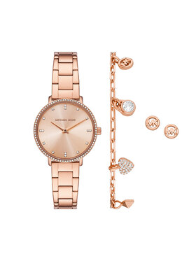Michael Kors Michael Kors Komplekt: kell, käevõru ja kõrvarõngad Pyper Gift Set MK7645SET Roosa kuld