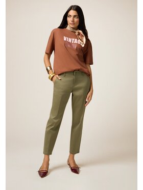 Oltre Oltre Pantaloni di tessuto P722R008636N035 Verde Regular Fit