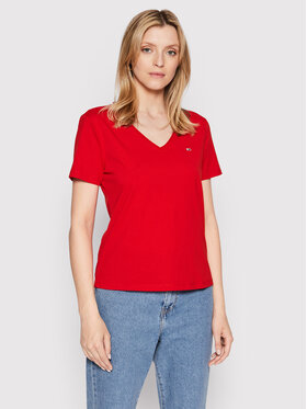 Tommy Jeans Tommy Jeans T-krekls DW0DW09195 Sarkans Slim Fit
