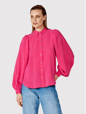 Simple Simple Koszula KOD010 Różowy Regular Fit