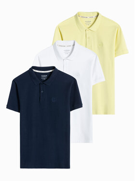Ombre Ombre Sada 3-polo triček Z28 Tmavomodrá Regular Fit