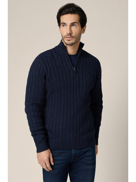 Lancerto Lancerto Sweter Cutter SW073225000037 Granatowy Regular Fit