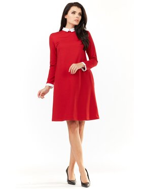 Awama Awama Vestito di maglia A204 Rosso Basic Fit