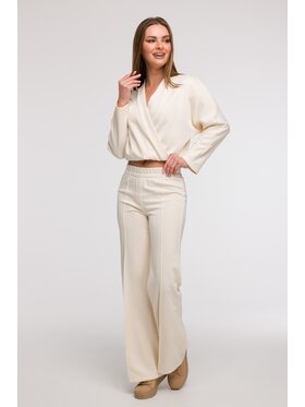 BeWear BeWear Teplákové nohavice B296 Krémová Comfortable Fit