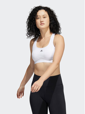 adidas adidas Špotni nedrček Powerreact Training Medium-Support Bra HC7849 Bela
