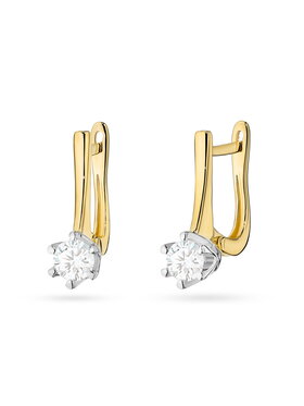 Fugart Fugart Kolczyki Kolczyki z żółtego złota z diamentami laboratoryjnymi FKO520-585-LD0.60 Złoty