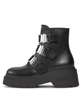 Tommy Jeans Čizme Tjw Chunky Boot Hardware EN0EN02443 Crna