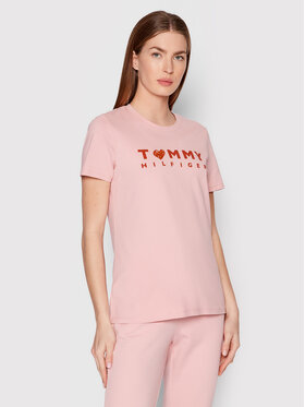 Tommy Hilfiger Tommy Hilfiger T-Shirt Logo WW0WW35481 Rosa Regular Fit
