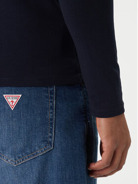 Guess Guess Pikkade varrukatega T-särk M2YI28 J1314 Tumesinine Slim Fit