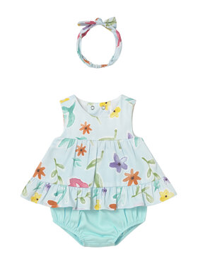 Mayoral Mayoral Лятна рокля 1290 Зелен Regular Fit