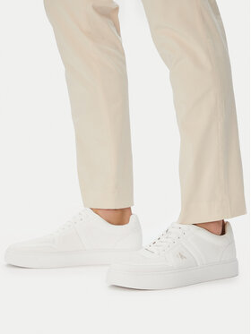 Calvin Klein Calvin Klein Snīkeri Classic Cups Laceup Knit HM0HM02130 Balts