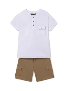 Mayoral Mayoral Completo T-shirt e pantaloncini 6676 Beige Regular Fit